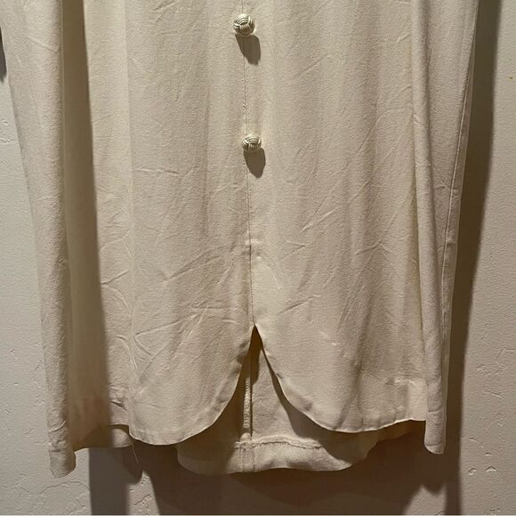 VNTG 80s Jeffrey Dara Dress SZ 14 White Lace Wedding Shoulder Pads Midi Boho - Picture 3 of 7